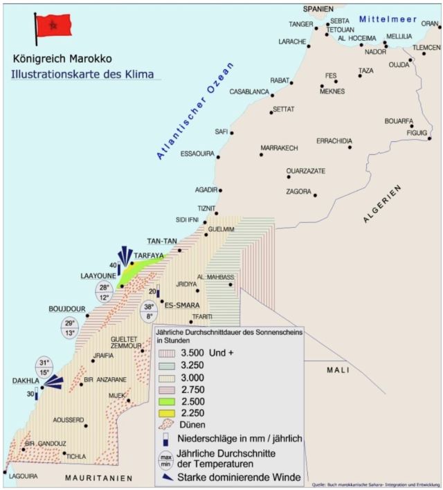 Picture of the average sunshine in southern Marocco